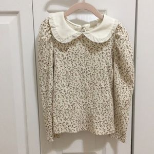 Zara Girls Peter-Pan collar print shirt